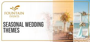 A beautifully decorated seasonal wedding setup with flowers, candles, and themed décor matching the season